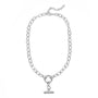 chunky chain t bar necklace silver womens jewellery gift