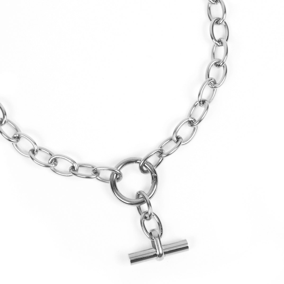 chunky chain t bar necklace silver womens jewellery gift