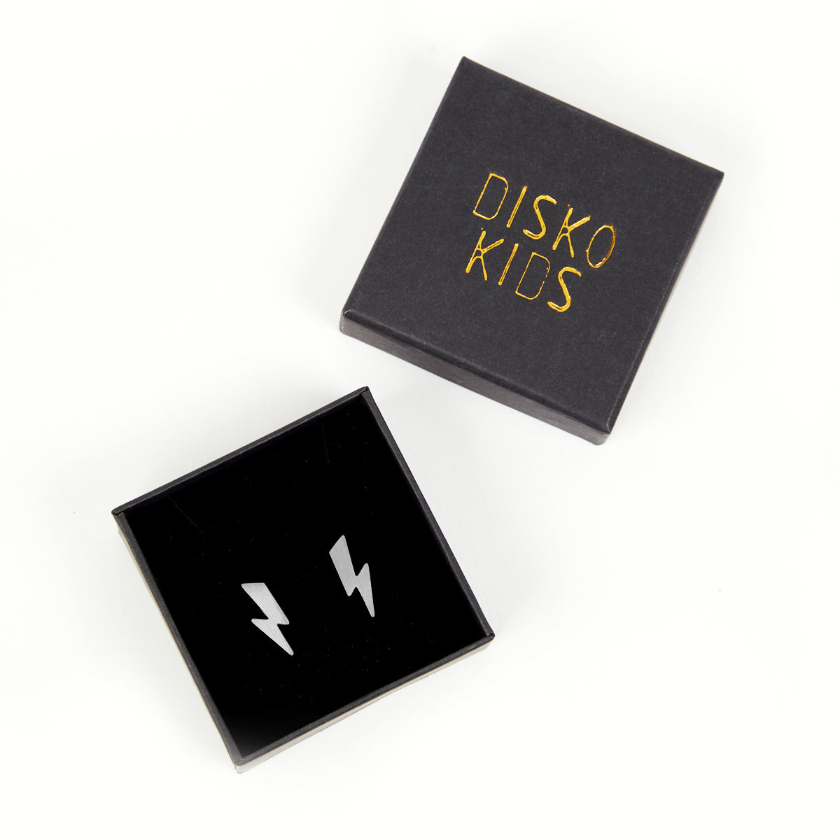 Silver Lightning Bolt Earrings Gift Disko Kids Music Inspired