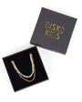 Layered chain necklace beaded gold jewellery disko kids music lover gift