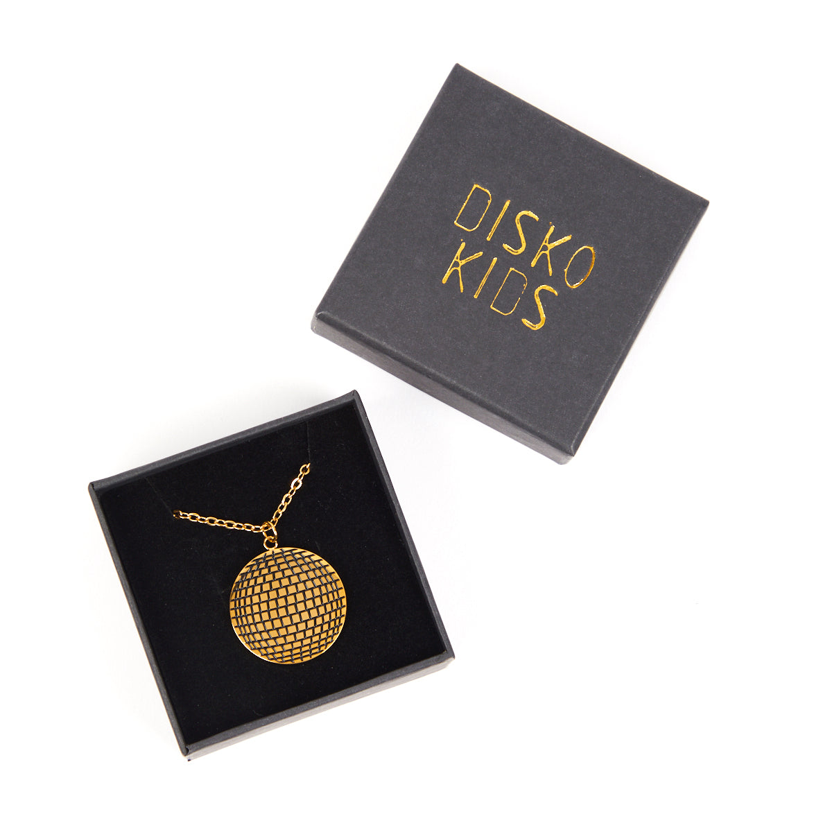 disco ball necklace gold jewellery pendant gift disko kids