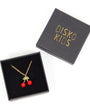 red cherry gold necklace pendant disko kids womens jewellery