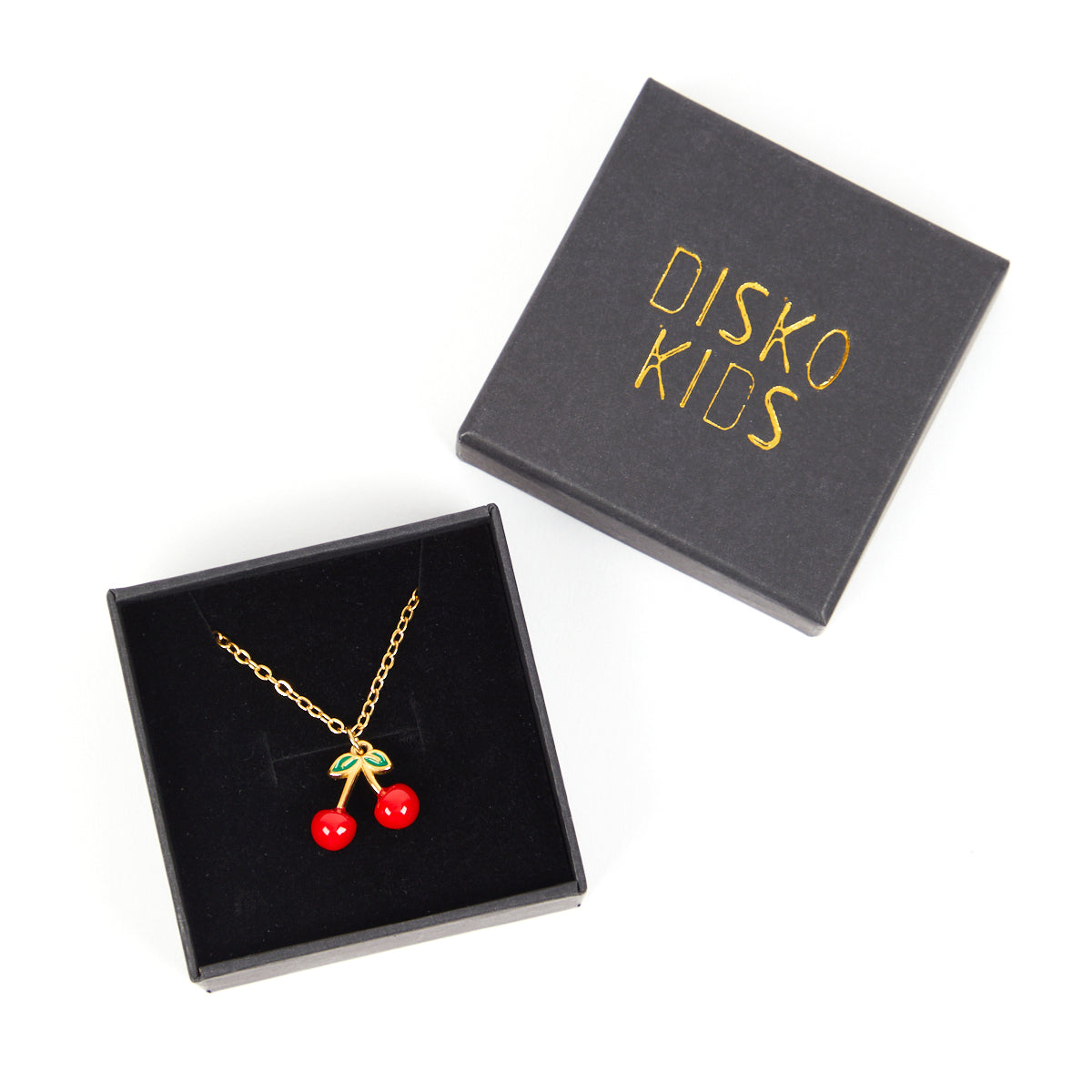 red cherry gold necklace pendant disko kids womens jewellery