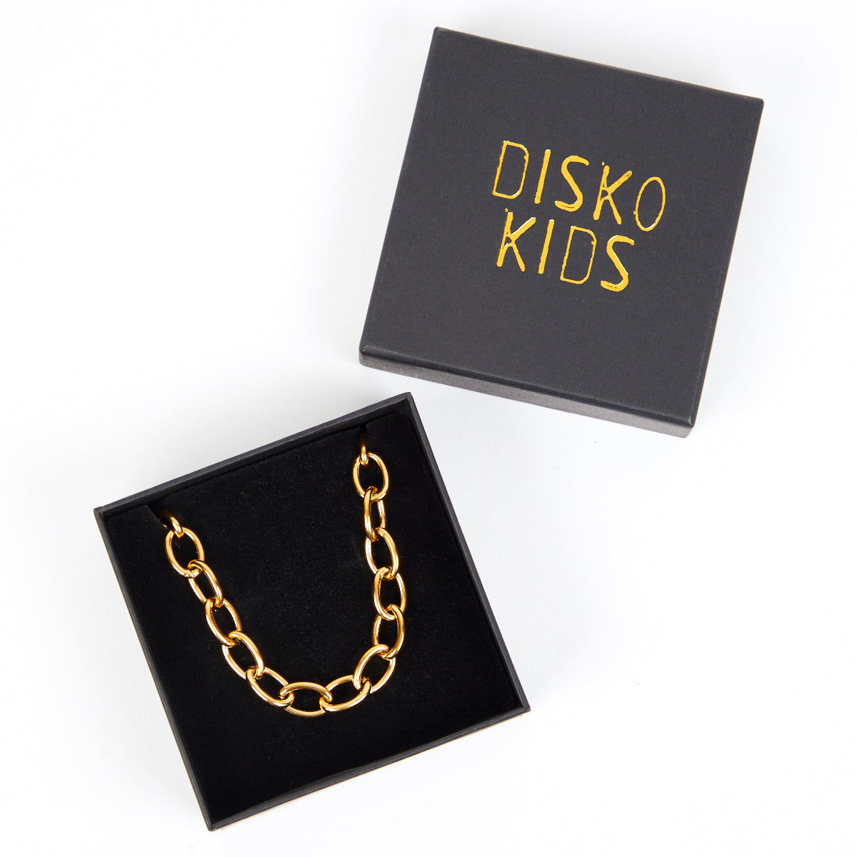 Gold chunky chain bracelet t bar closure womens jewellery disko kids