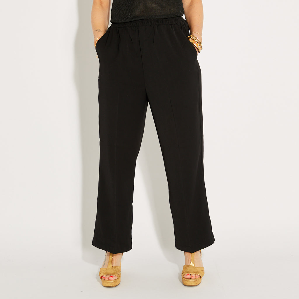 Black Wide Leg Trousers - ONE SIZE