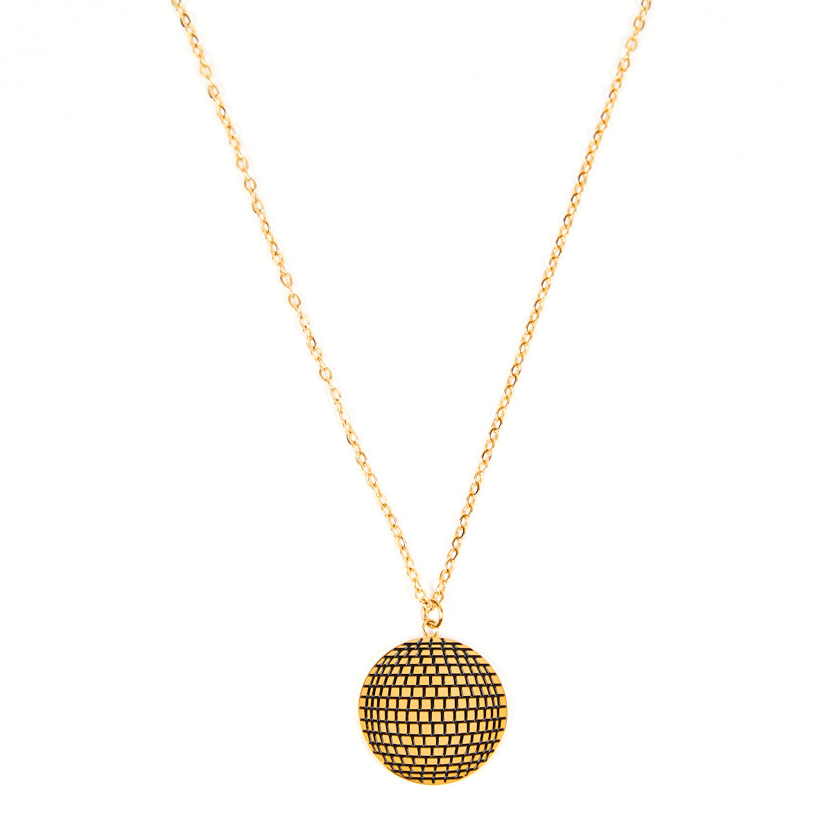disco ball necklace gold jewellery pendant gift disko kids