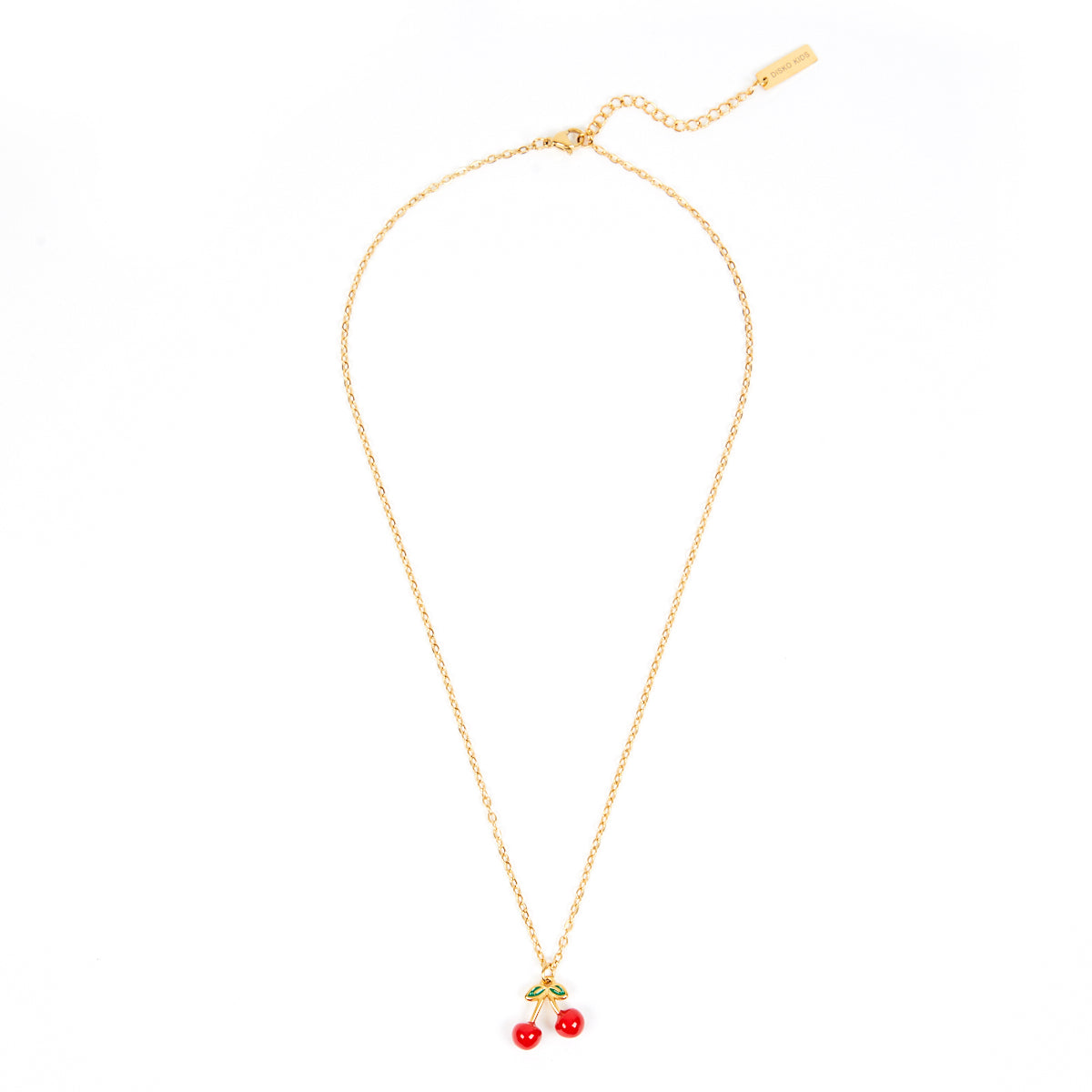 red cherry gold necklace pendant disko kids womens jewellery