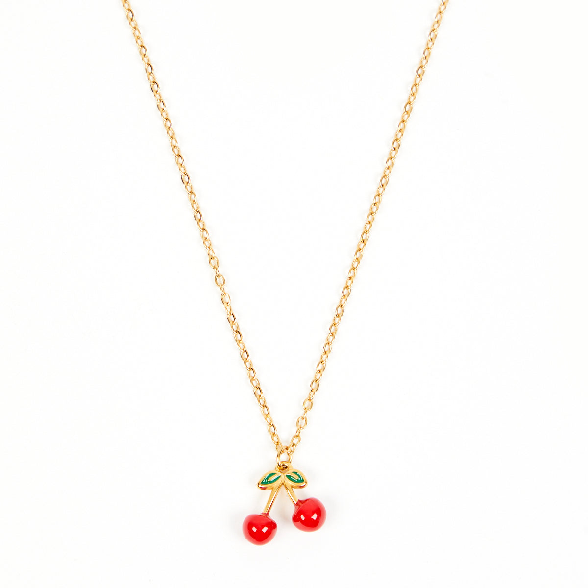 red cherry gold necklace pendant disko kids womens jewellery