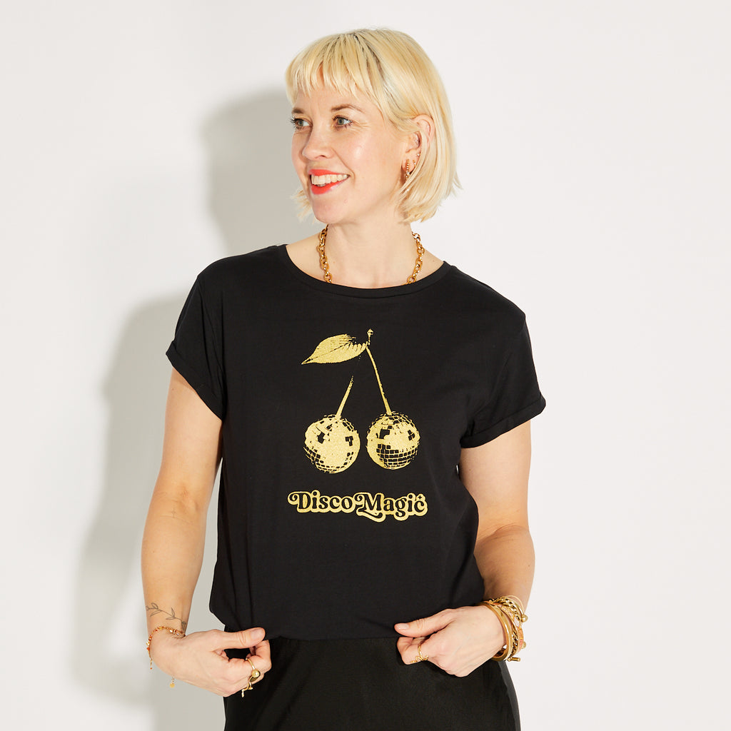 Disco Magic Tshirt Black & Gold