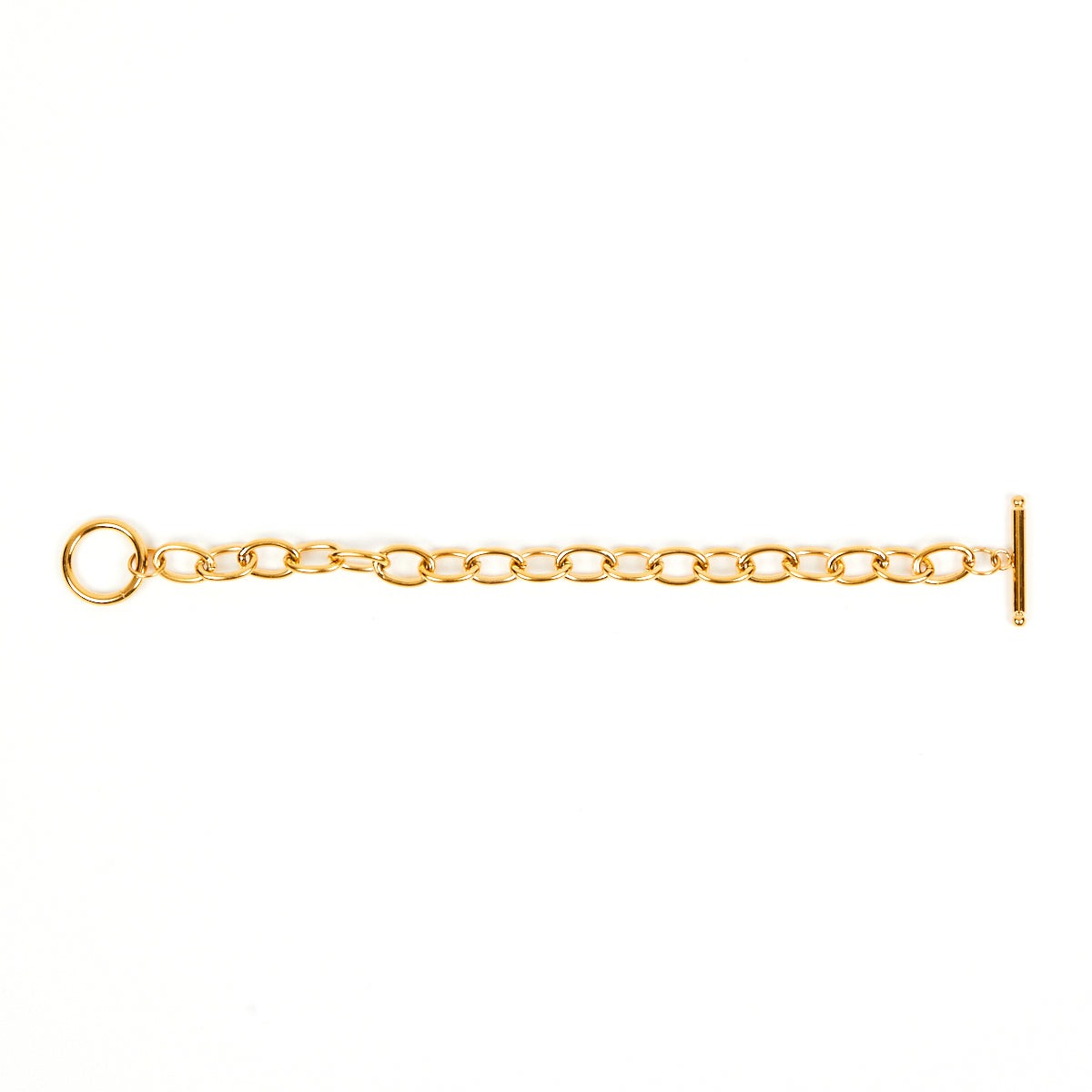 Gold chunky chain bracelet t bar closure womens jewellery disko kids