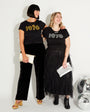 Womens 1976 black tshirt with gold print - Disko Kids