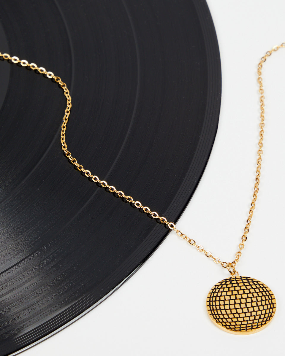 Disco Ball Pendant Gold