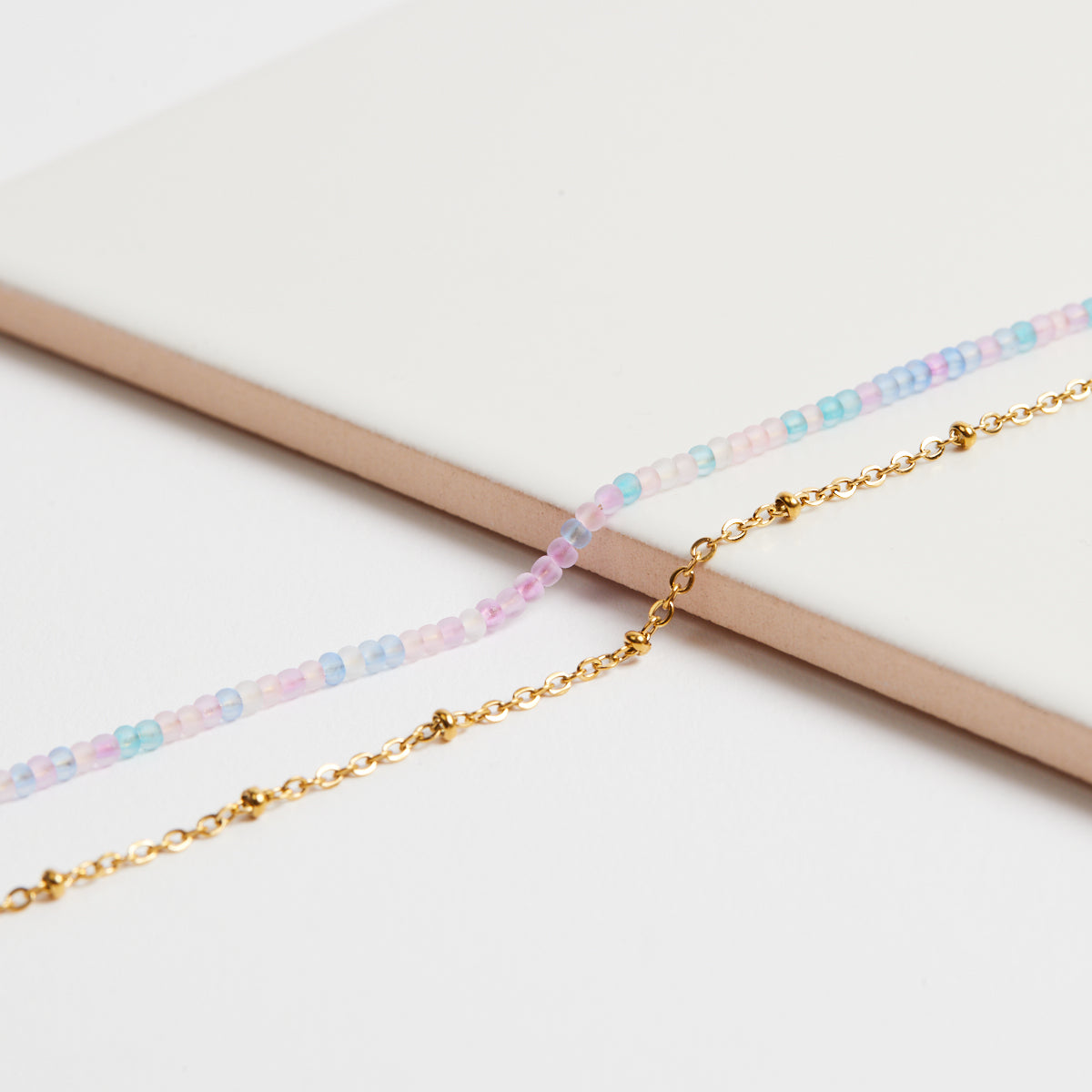 Layered chain necklace beaded gold jewellery disko kids music lover gift