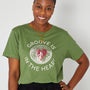 Disko kids groove is in the heart graphic tshirt disco ball design in olive green