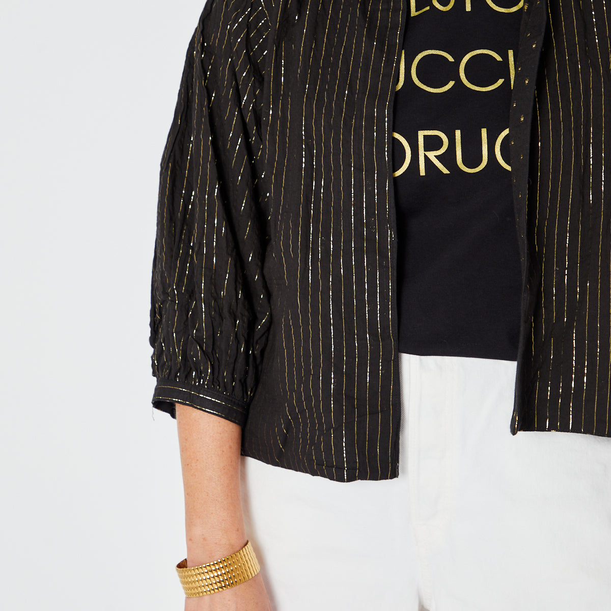 Black & Gold cotton Reversible Jacket, festival  -Disko Kids