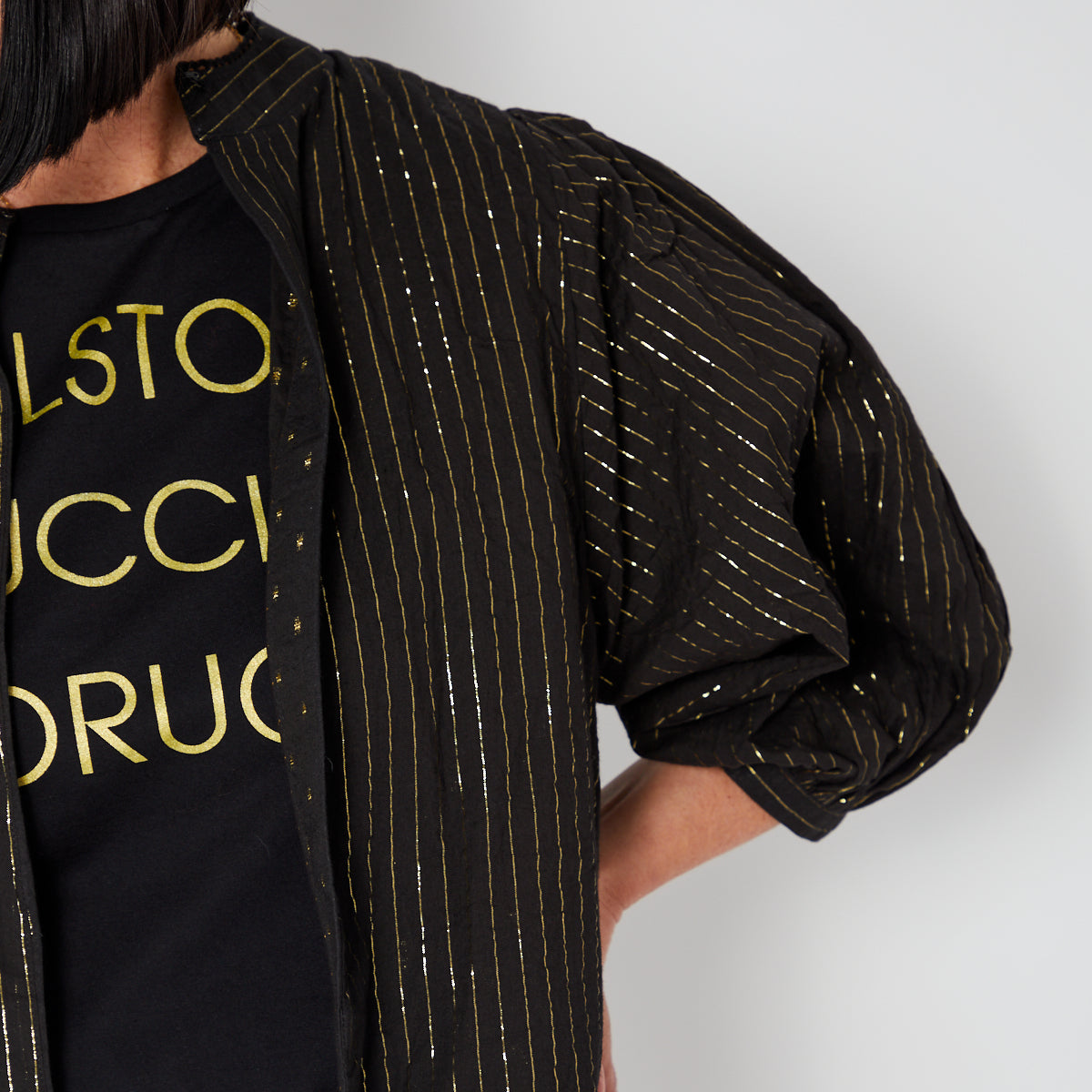 Black & Gold cotton Reversible Jacket, festival  -Disko Kids