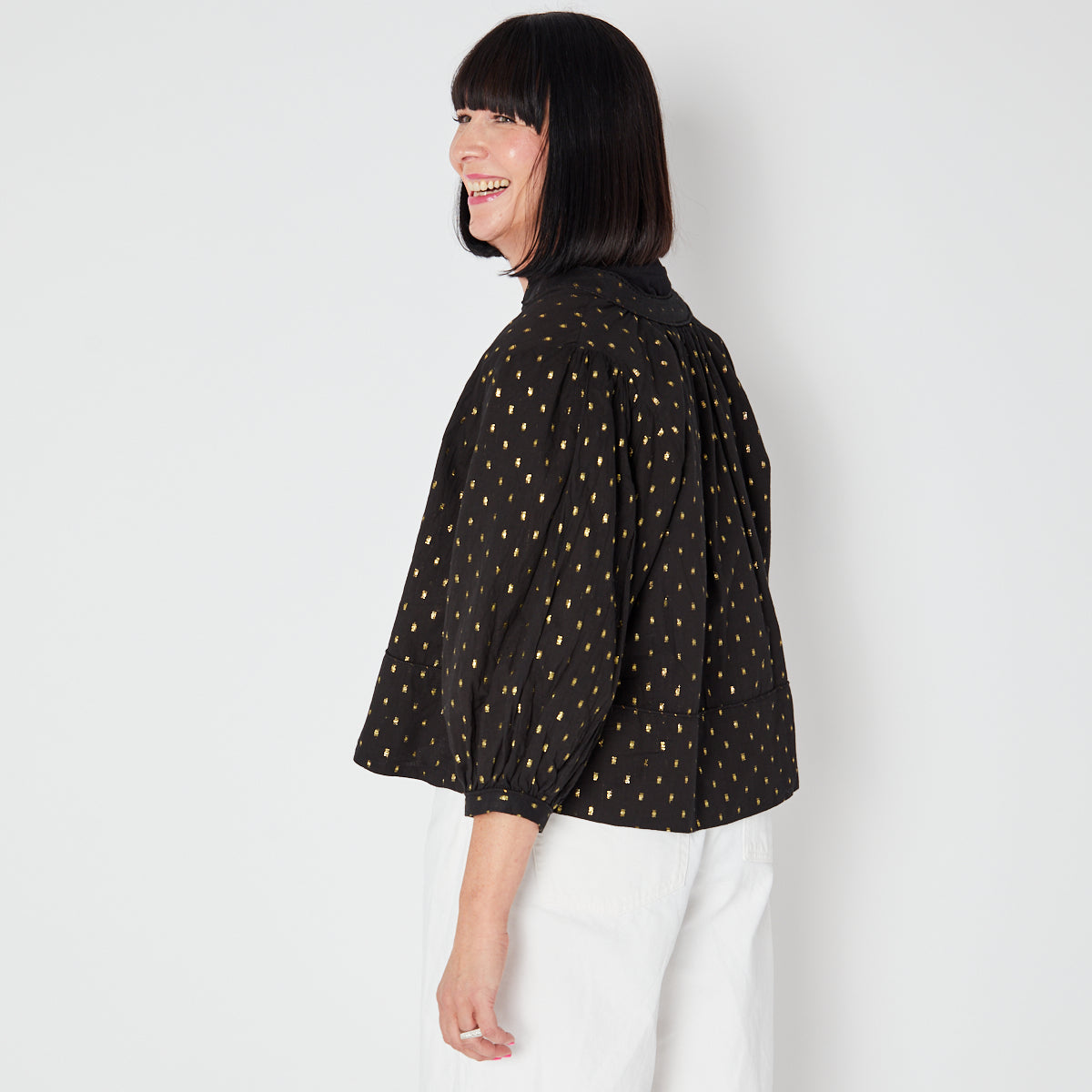 Black & Gold cotton Reversible Jacket, festival  -Disko Kids