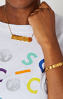 Disco Bracelet Gold with matching necklace