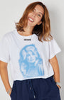 dolly parton inspired tshirt Dolly Dots in wite and blue