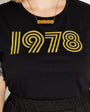 Womens 1978 black tshirt with gold print - Disko Kids