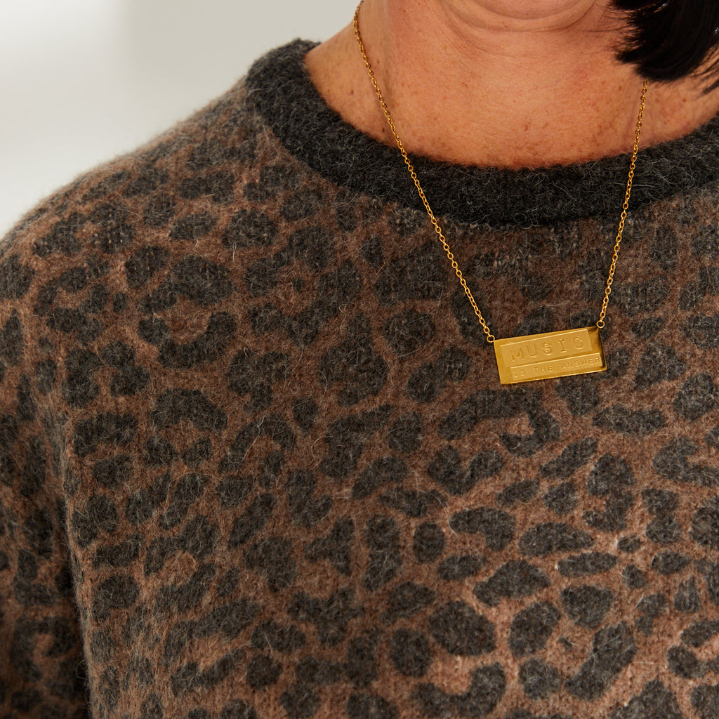 Music Is The Answer Gold Pendant Disko Kids 