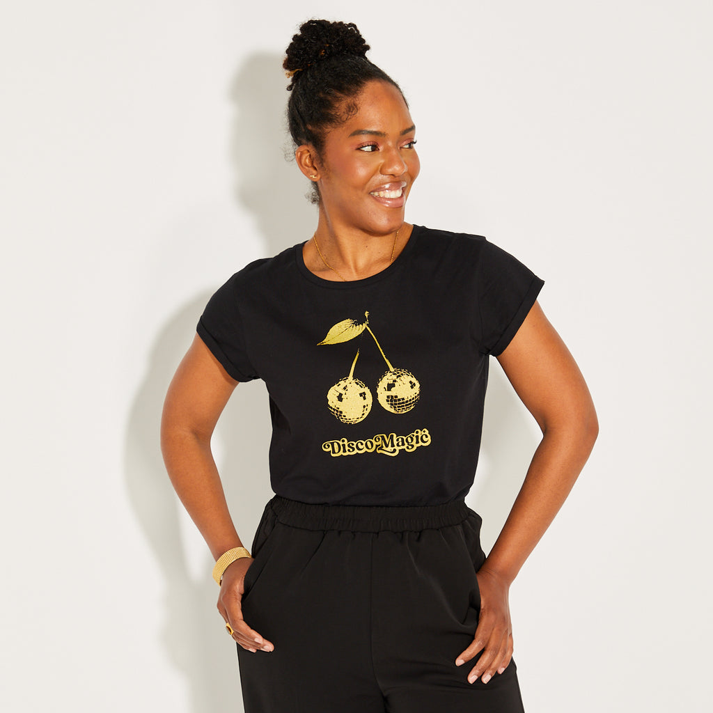 Disco Magic Tshirt Black & Gold