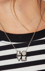 Love Is silver pendant necklace - Disko Kids