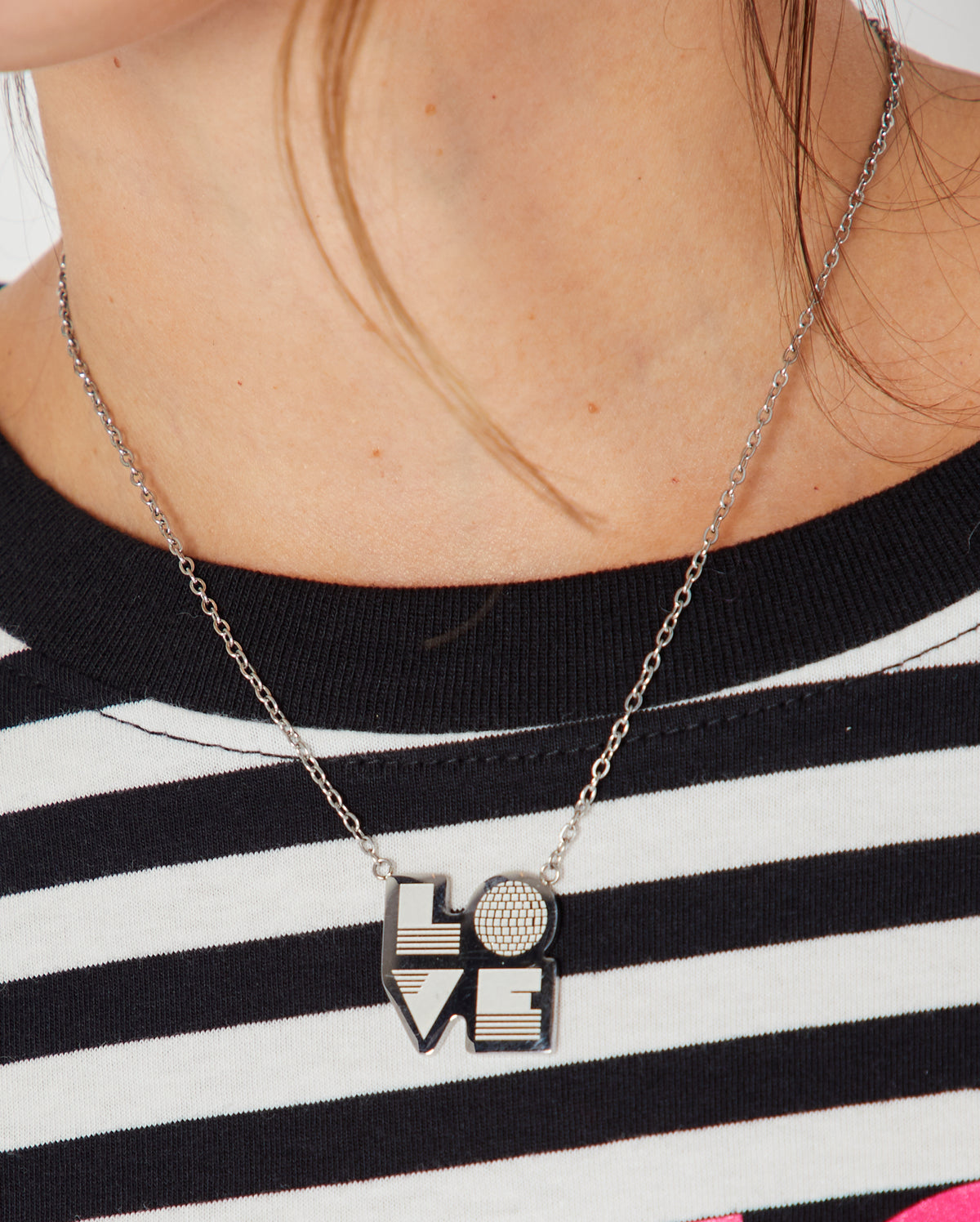 Love Is silver pendant necklace - Disko Kids