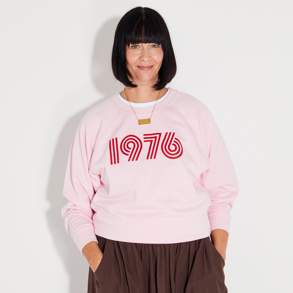 1976 Pale Pink Sweatshirt  50th Birthday Disko Kids