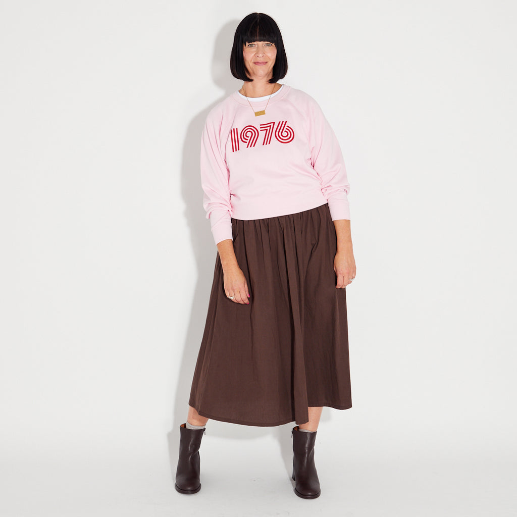 1976 Pale Pink Sweatshirt  50th Birthday Disko Kids