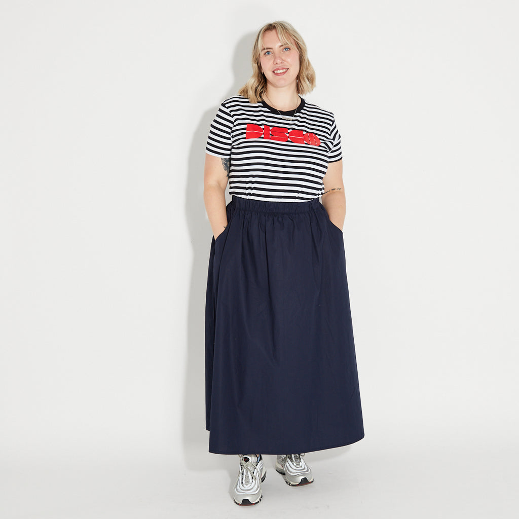 Navy A line Skirt Elasticated Waist Disko Kids 