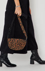 Mini Leopard Print Crossbody Bag with cord culottes and boots