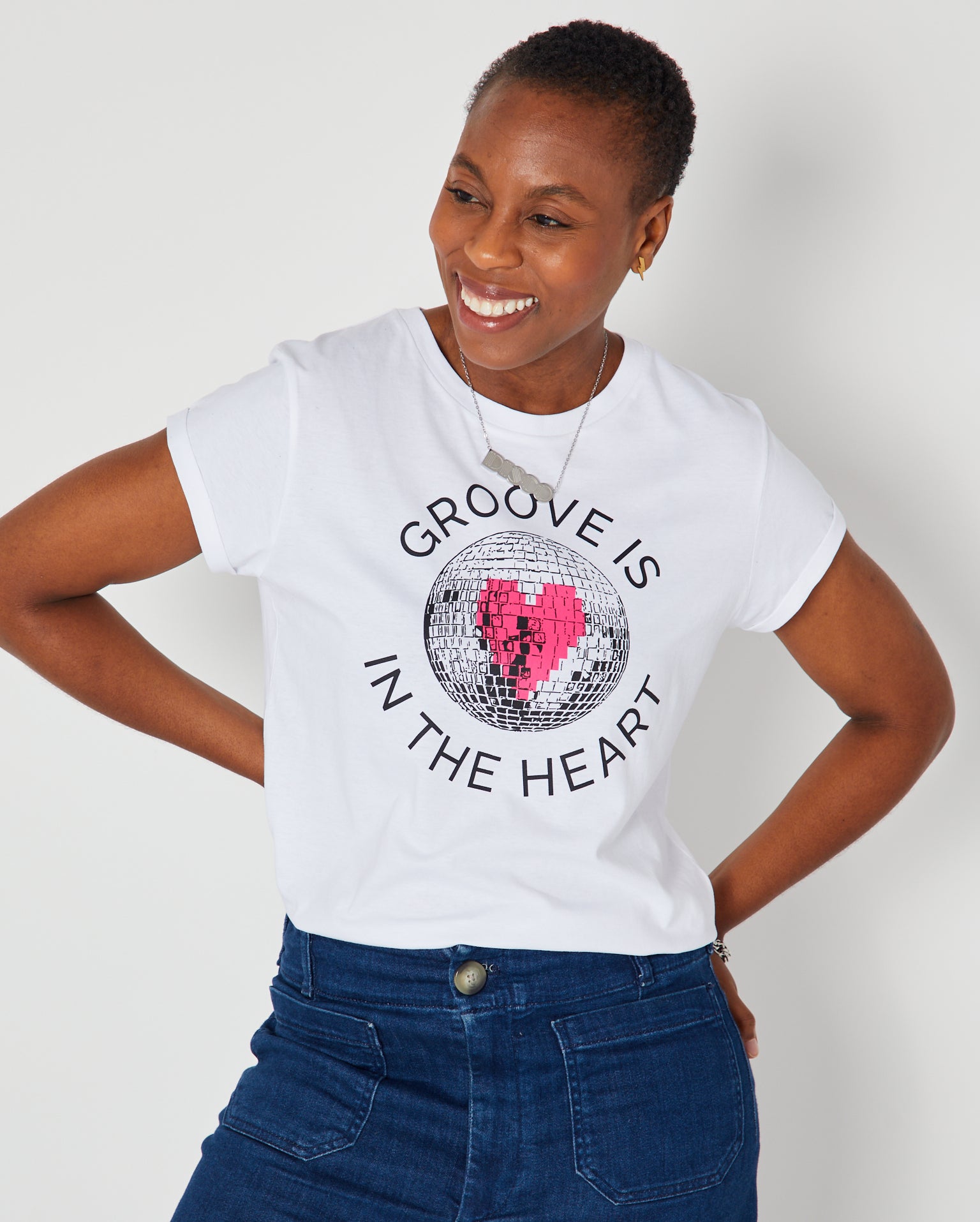 Groove Is In The Heart Candi Tshirt White