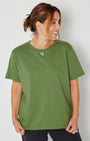 Donna Tshirt Olive with LOVE pendant