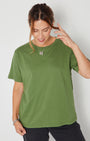 Donna Tshirt Olive tucked out relaxed fit class tshirt