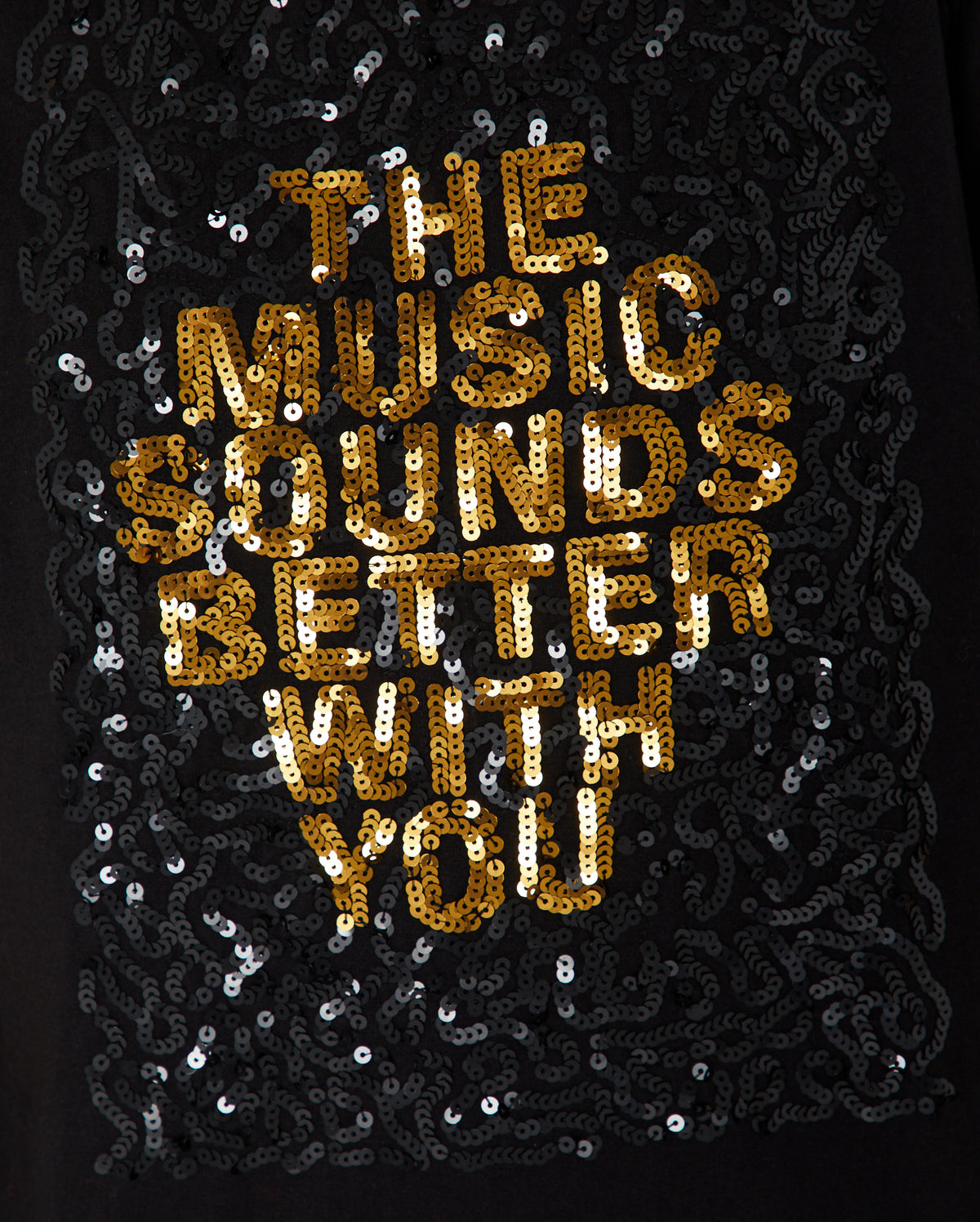 Music Sounds Better With You Sequin Donna Tshirt