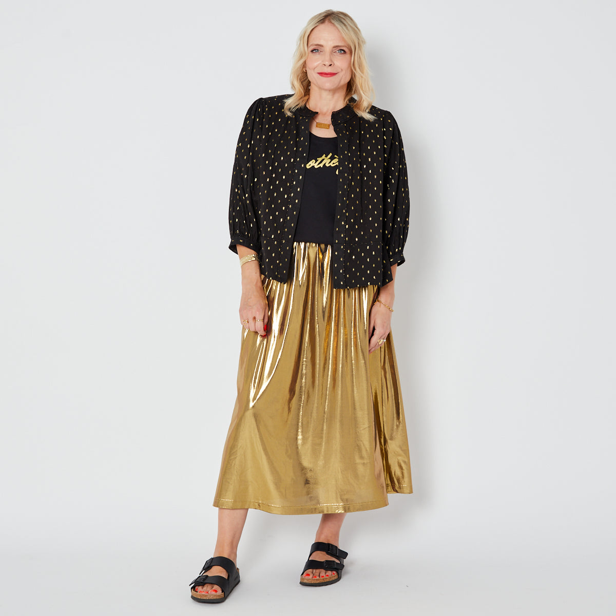 Black & Gold cotton Reversible Jacket, festival  -Disko Kids