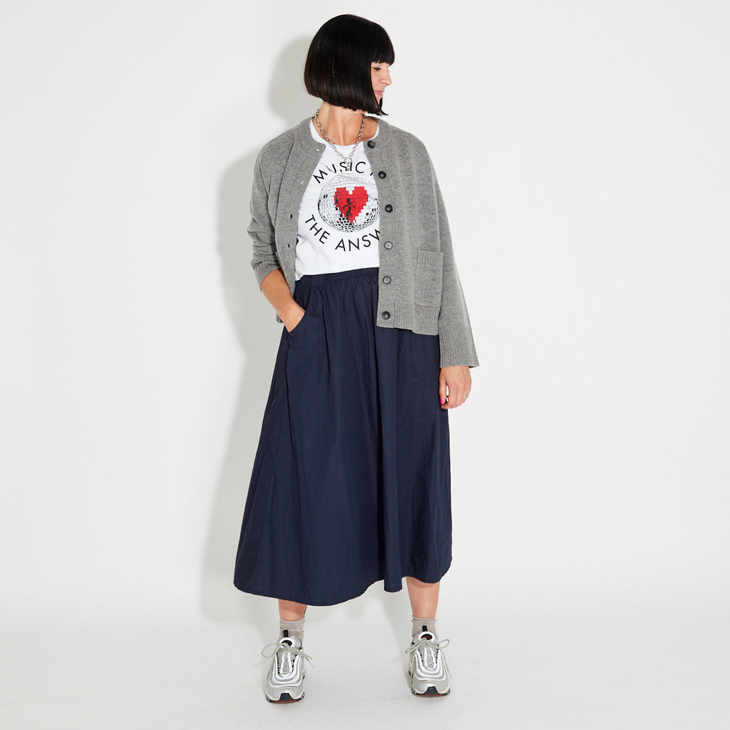 Navy A line Skirt Elasticated Waist Disko Kids 