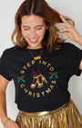close up of black christmas tshirt step nto christmas Christmas gifts