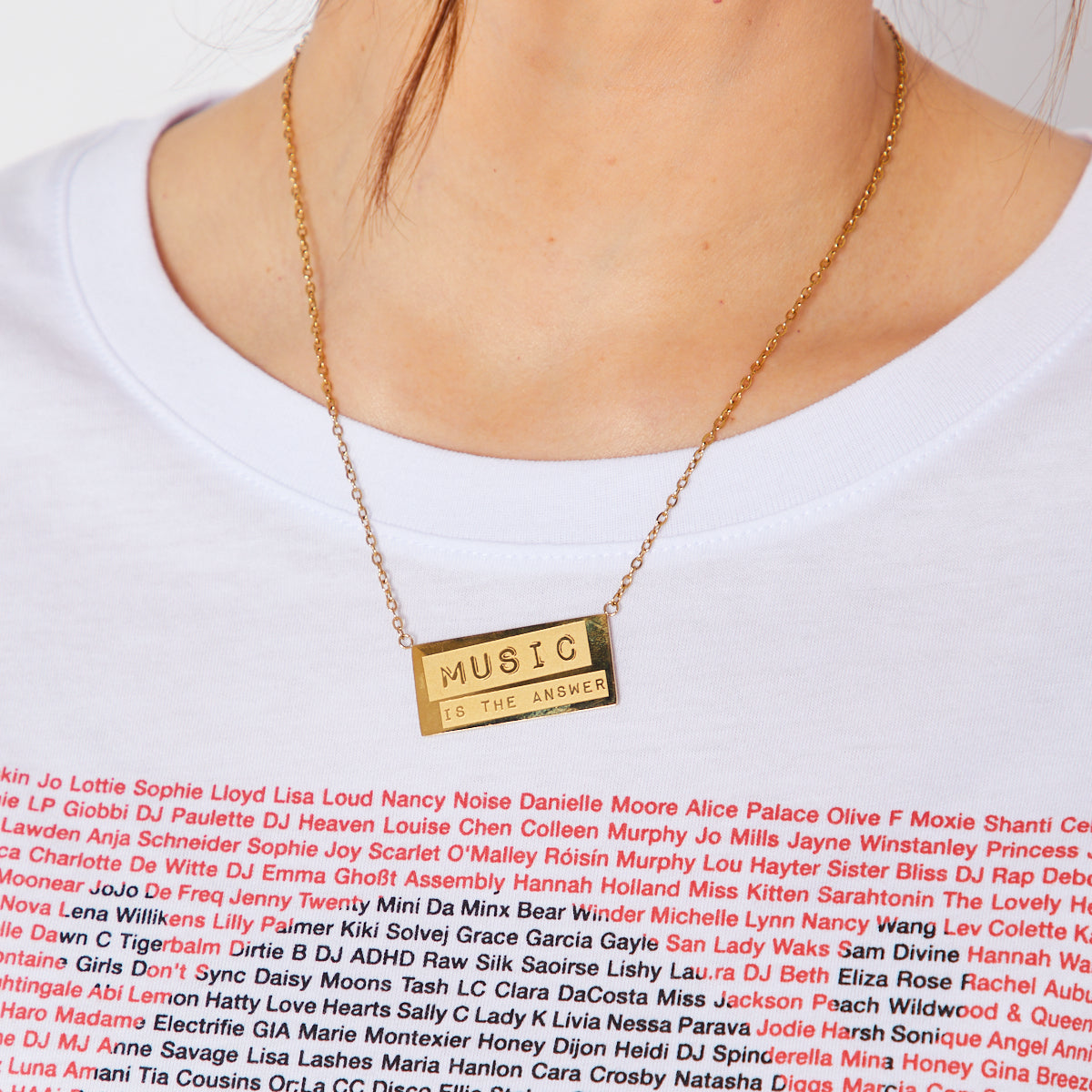 Music Is The Answer Gold Pendant Disko Kids 