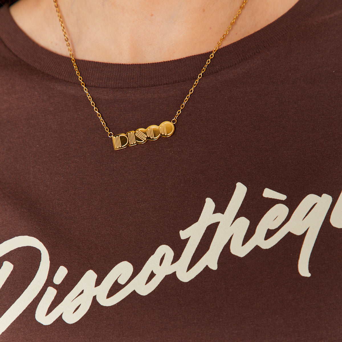 Small Gold Disco Pendant Necklace - Disko kids