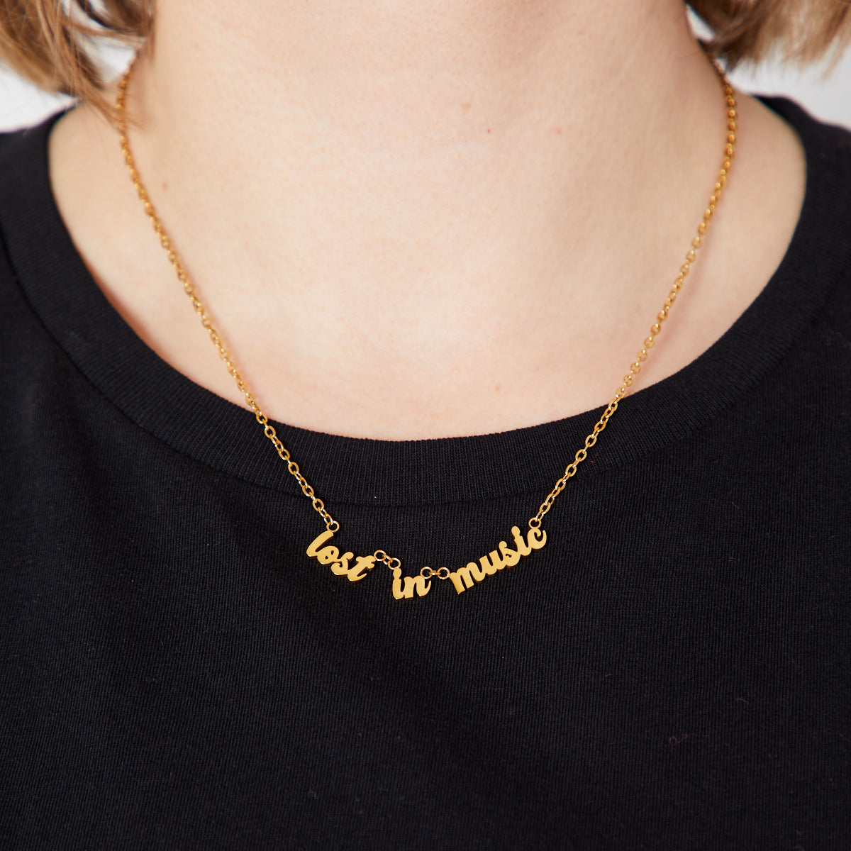 lost in music gold pendant gift for music lover