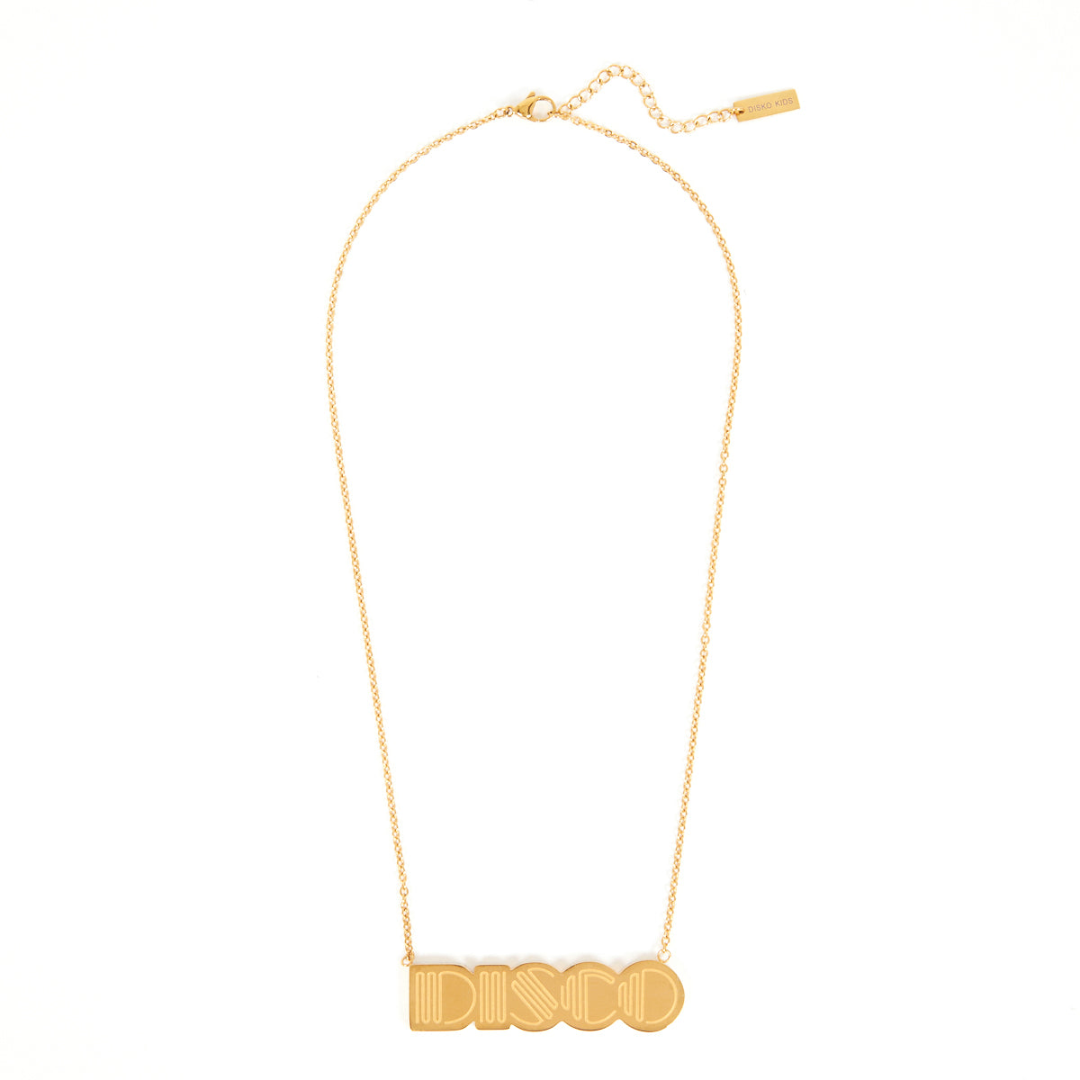 Disco Gold  Necklace Pendant Large Disko Kids 