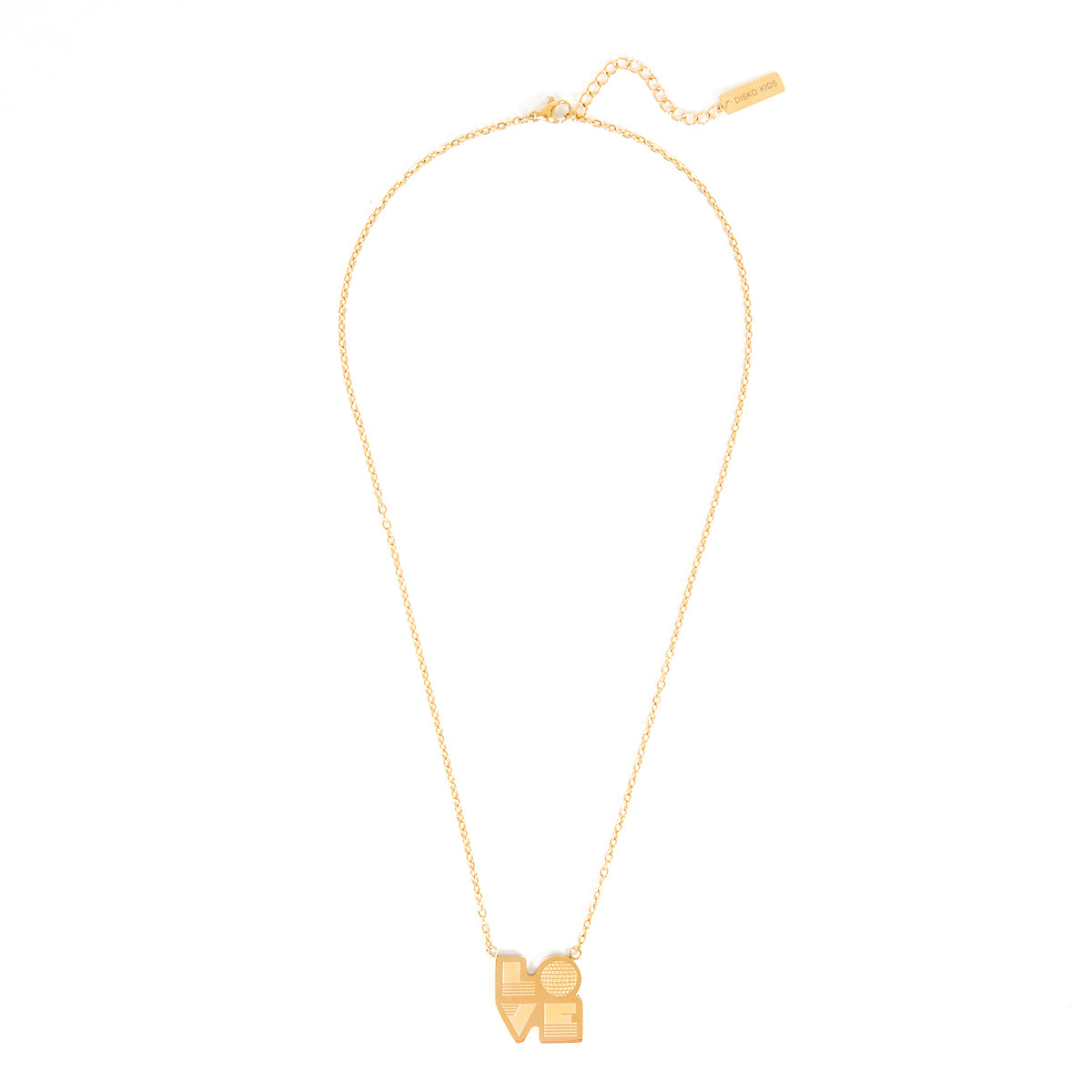 Love Is gold pendant necklace - Disko Kids