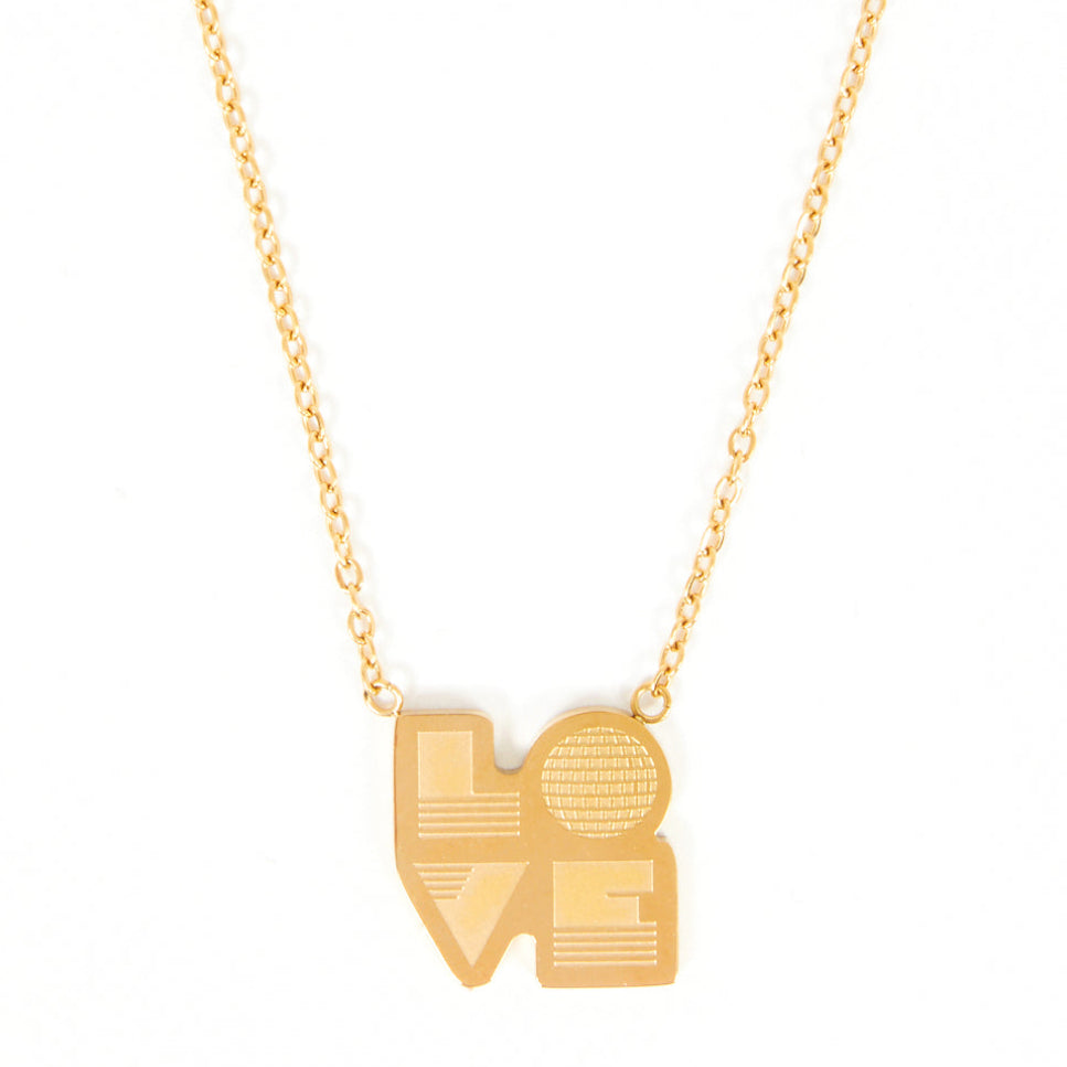 Love Is gold pendant necklace - Disko Kids