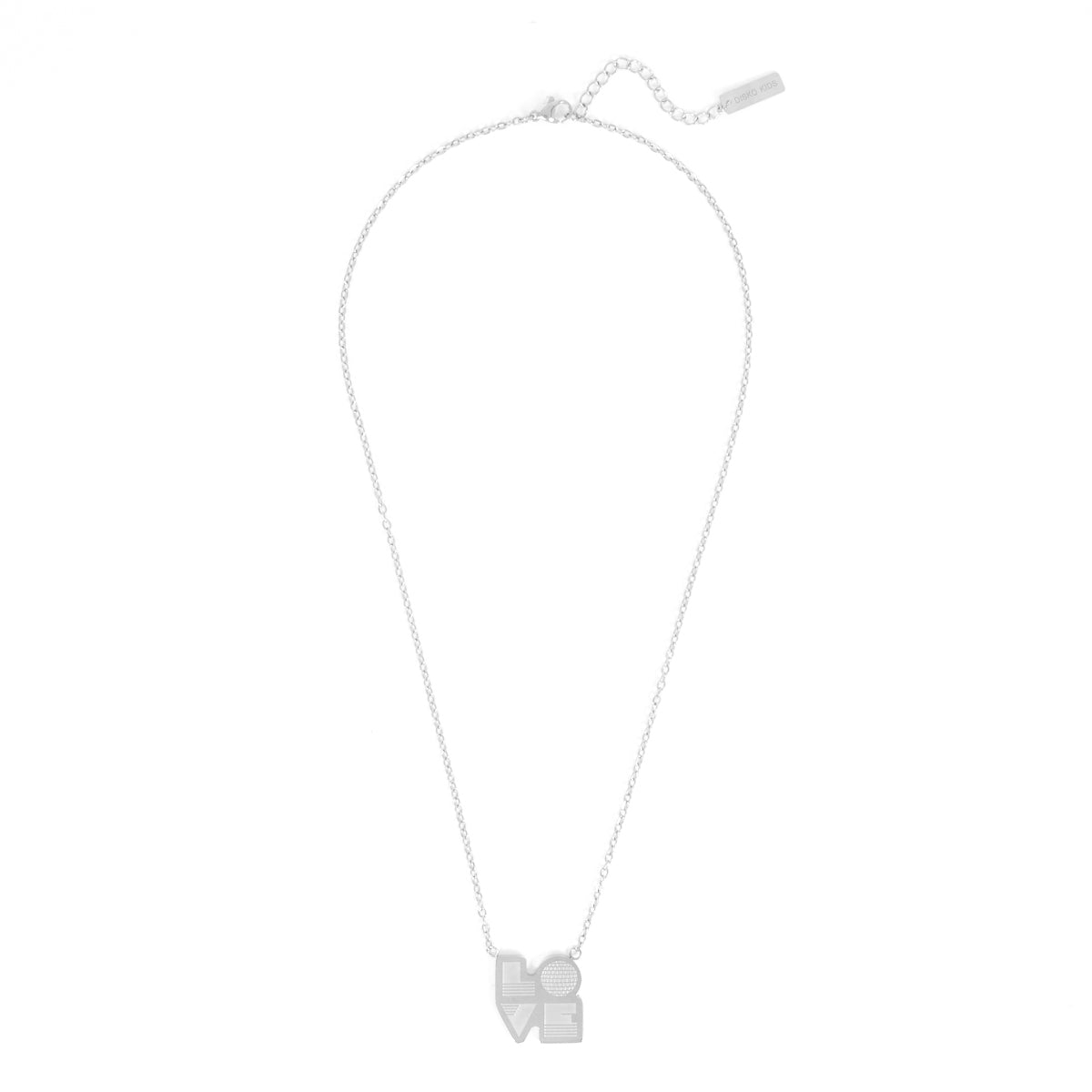 Love Is silver pendant necklace - Disko Kids