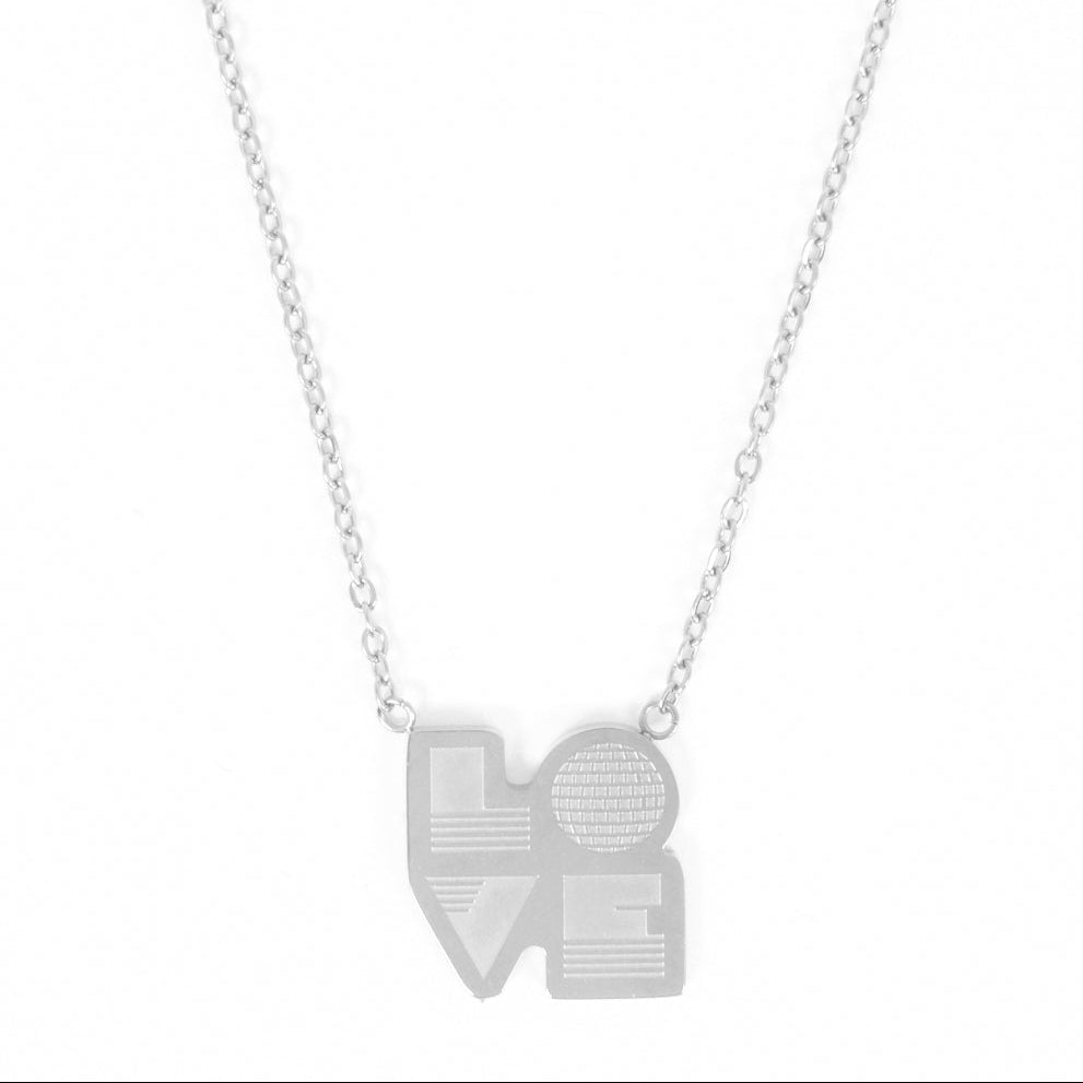 Love Is silver pendant necklace - Disko Kids