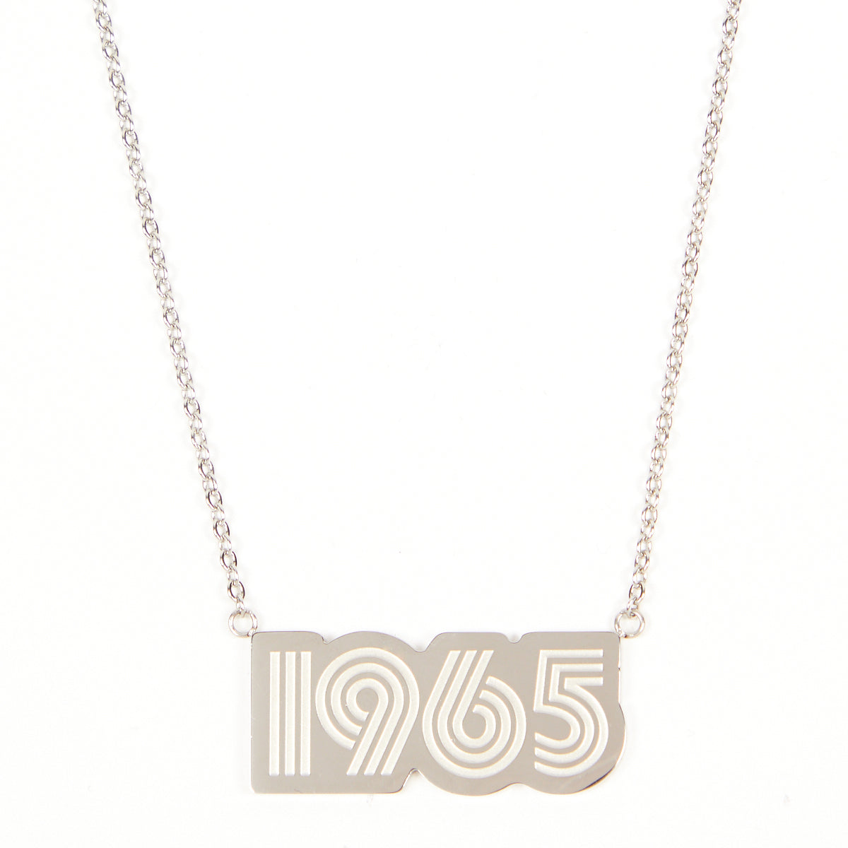 Silver 1965 Birthday Present Pendant Necklace - Disko Kids