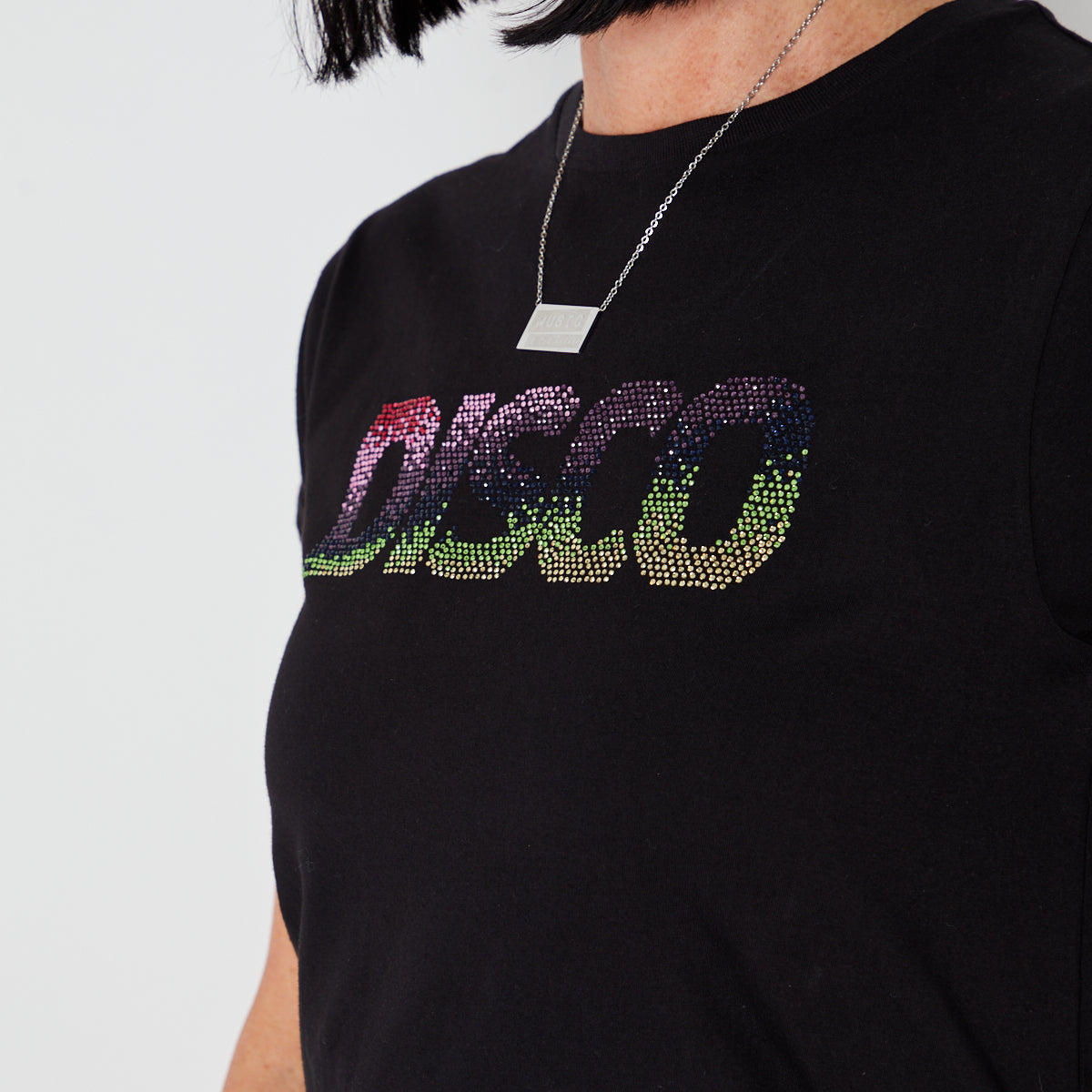 Black Disco Embellished Tshirt Disko Kids Womenswear
