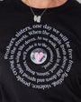 Brothers, Sisters Promised Land graphic design tshirt with white & pink ink- Disko Kids